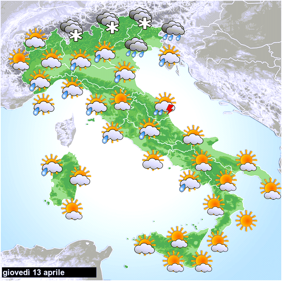 meteo domani 13 04 2023