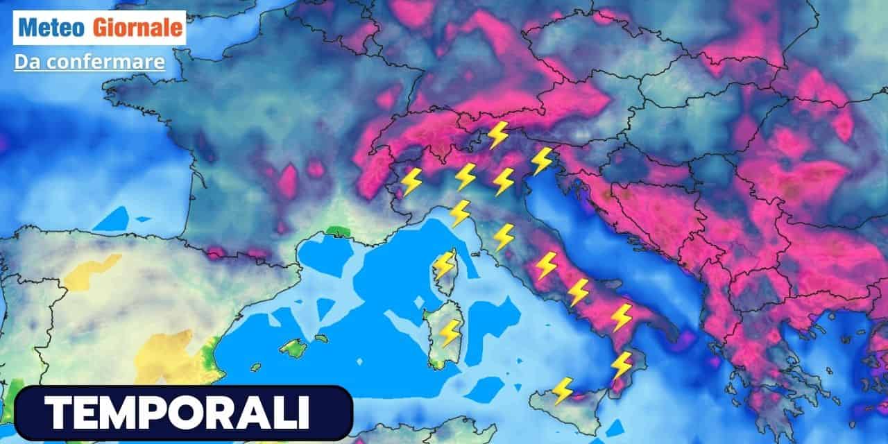 meteo lungo termine con temporali intensi