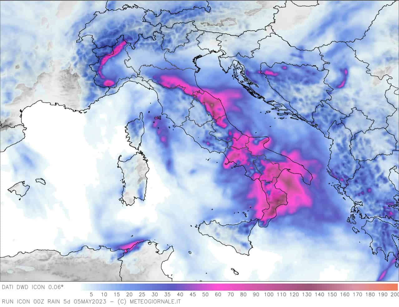 ultimissime su piogge previste