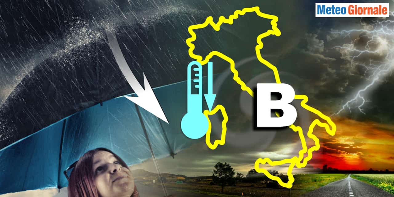 Piogge, temporali e gran fresco sino alla prossima settimana