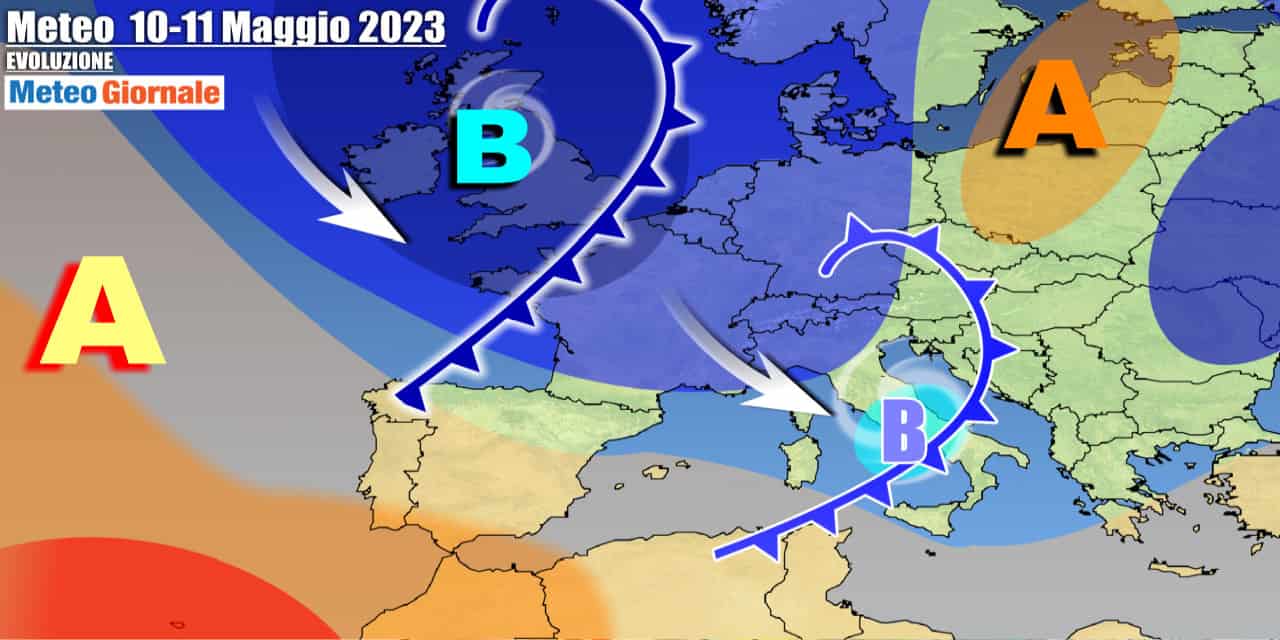 Ciclone sull'Italia a metà settimana