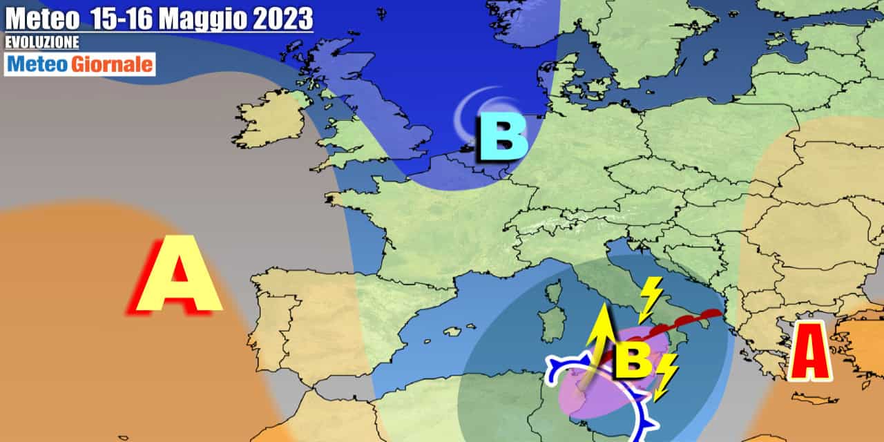 Profondo ciclone mediterraneo in avvio di settimana