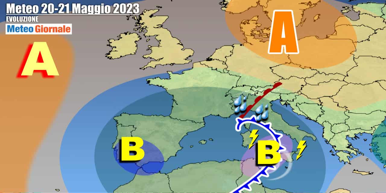 Weekend dal meteo avverso con piogge e rischio nubifragi