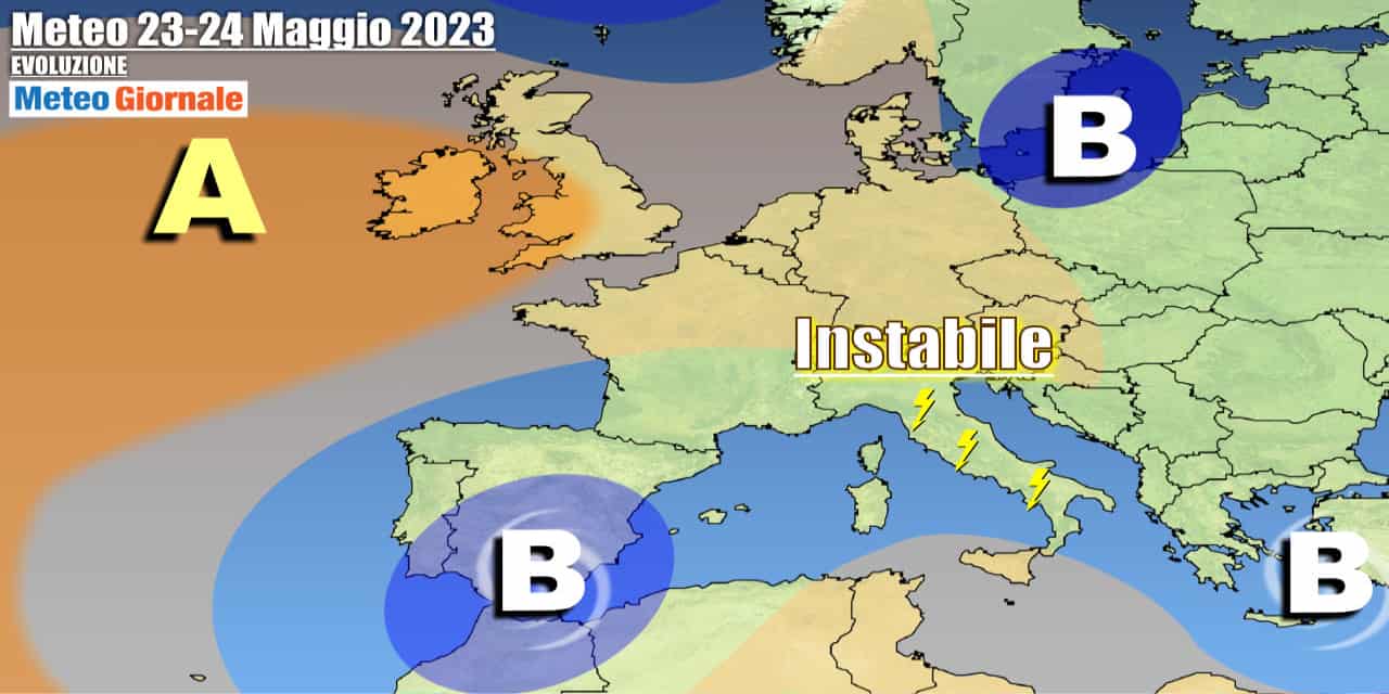 Lacuna ciclonica sull'Italia per tutta la settimana