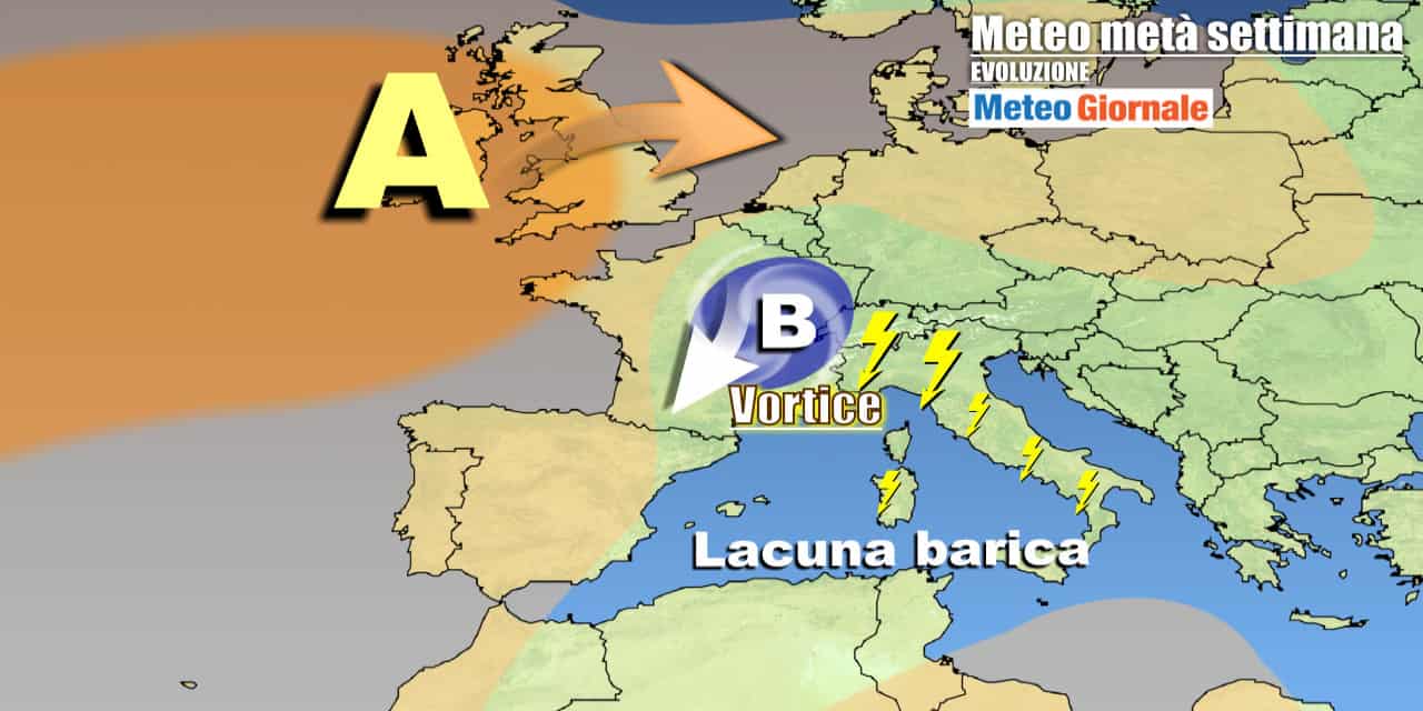 Vortice instabile poi nel weekend più alta pressione