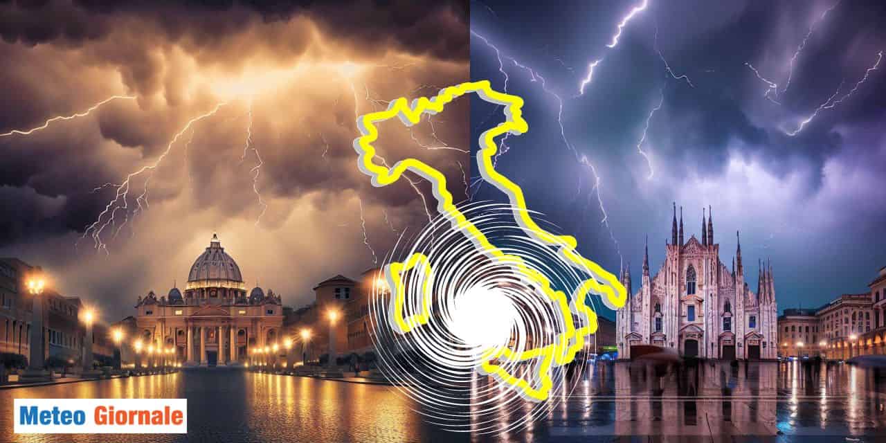 Meteo della settimana dal raro maltempo di forte intensità. Rischio di doppio ciclone