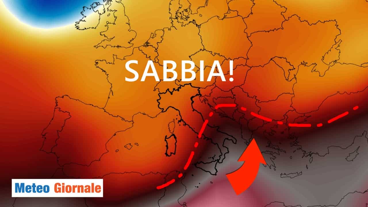 meteo sabbia in arrivo week end