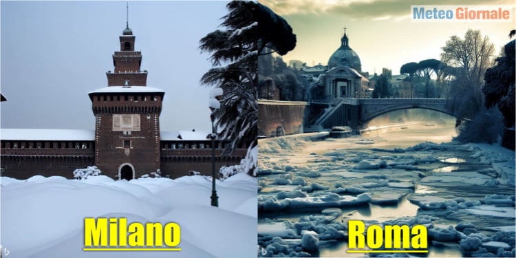 Meteo gelido: Milano, Roma, Napoli sotto 2 metri di neve. Laguna veneta ghiacciata in caso di Stop Corrente del Golfo