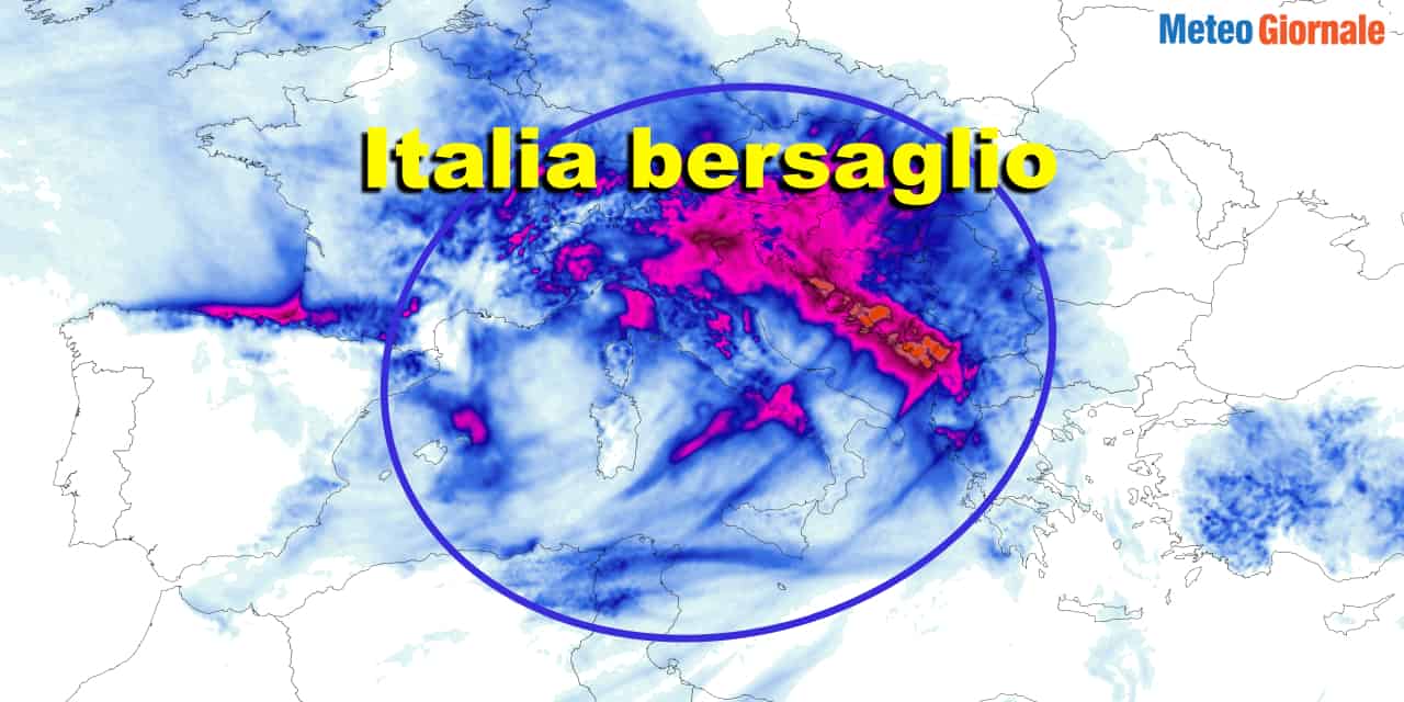 Grandi piogge sull'Italia per il resto di questa settimana