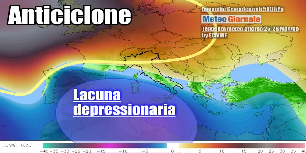 Italia alle prese con temporali, a causa della lacuna depressionaria mediterranea