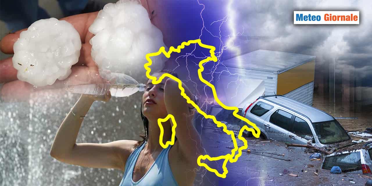 Temporali con rischio di fenomeni violenti