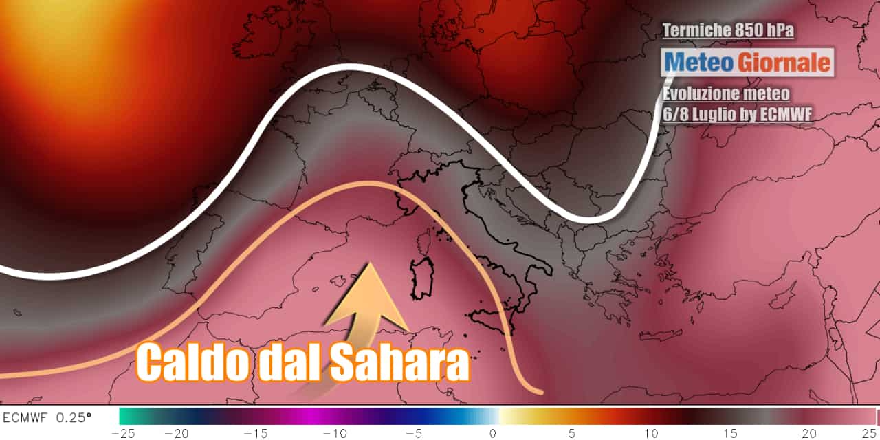 Caldo rovente in arrivo nella prossima settimana