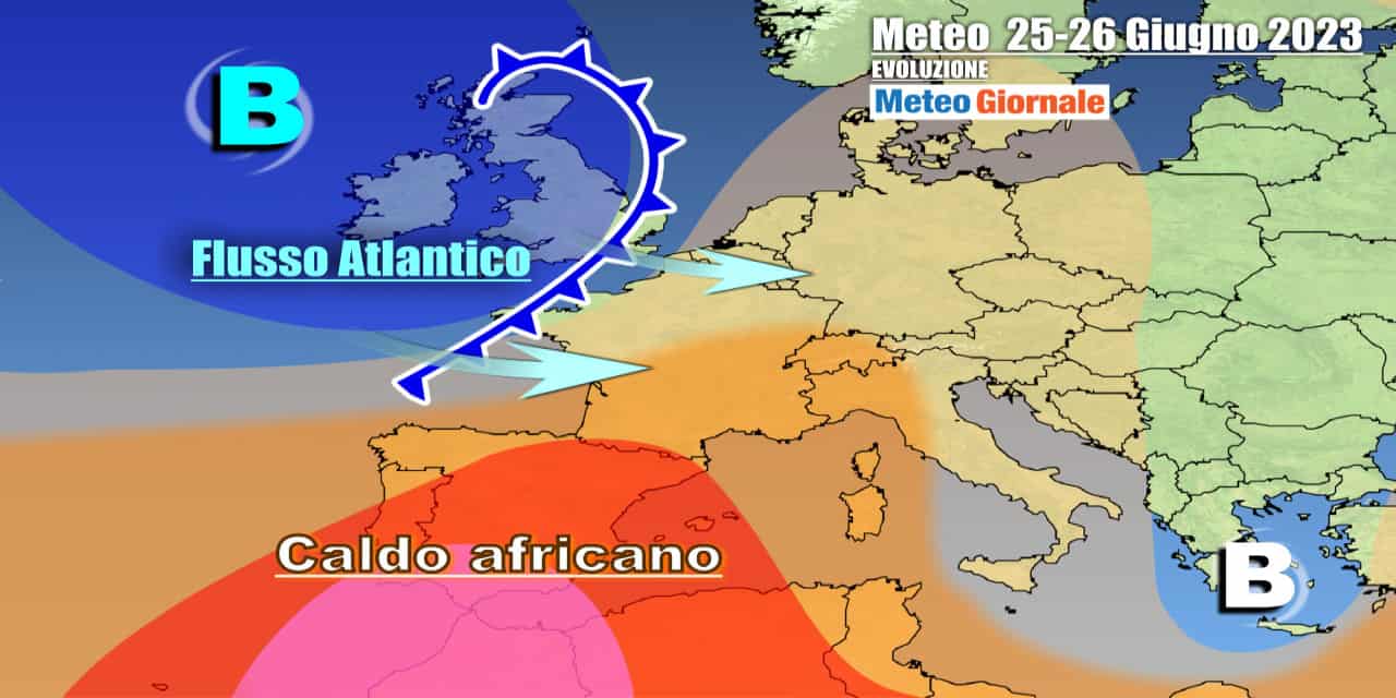 Scenario meteo più anticiclonico da domenica, ma senza più il caldo africano relegato ad ovest