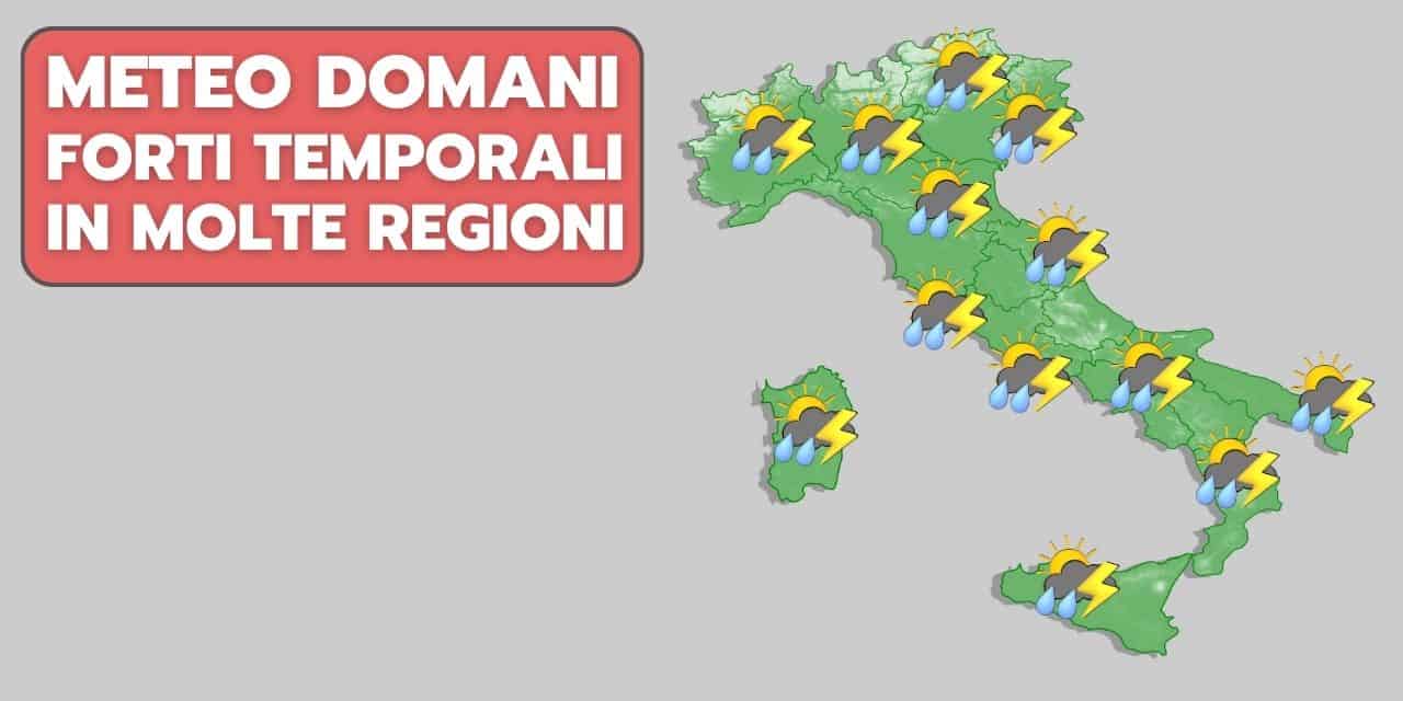 Meteo domani 5 Giugno, un’infinità di forti temporali in molte località