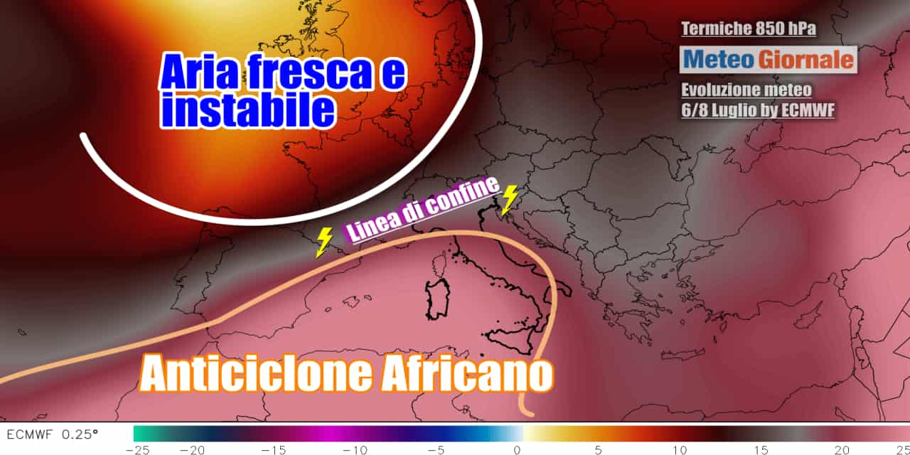 L'Italia tornerà sotto tiro dell'anticiclone africano