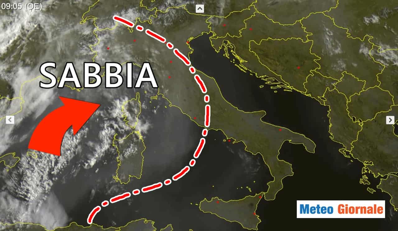 Meteo: quanta polvere in arrivo, atmosfera sub-tropicale!
