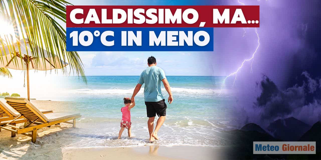 ondata di caldo e 10 gradi in meno