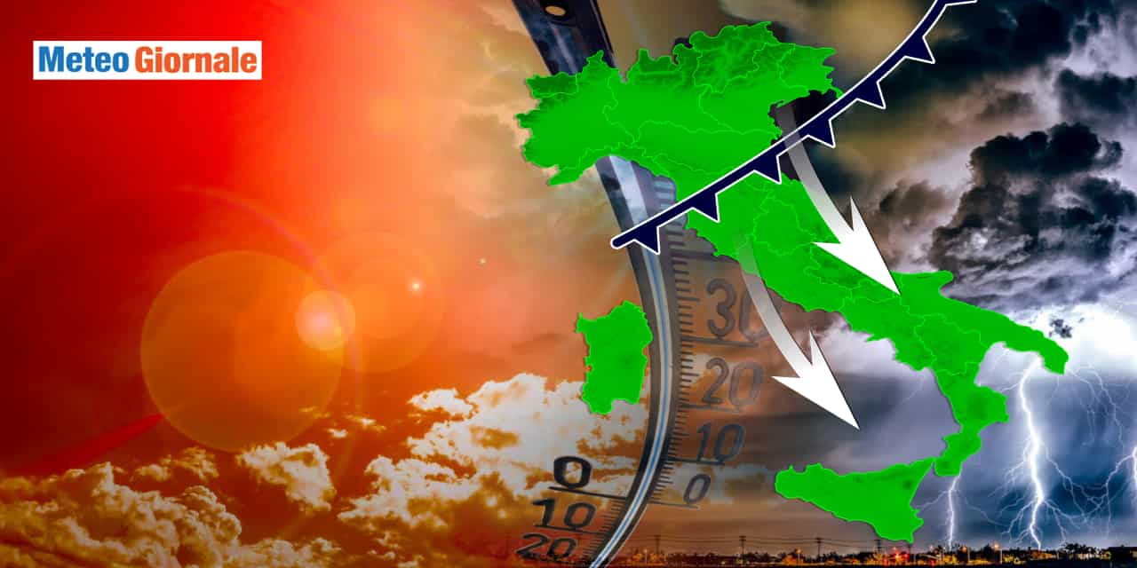 Fronte temporalesco attraverserà l'Italia, sancendo la fine del caldo africano