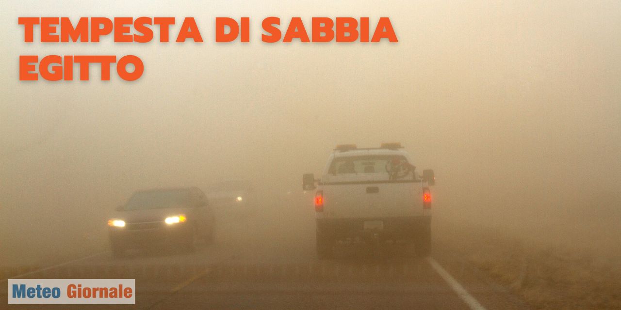 Meteo Egitto, tempesta di sabbia a Il Cairo