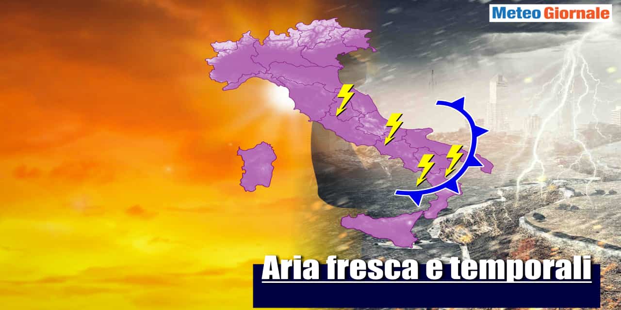Temporali prima al Nord e poi al Centro-Sud