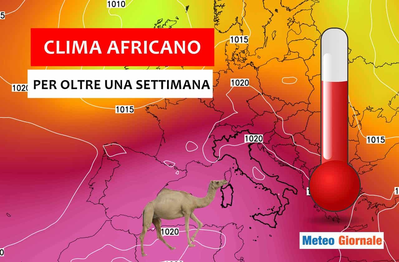 Meteo: l’Africa si trasferisce in Italia per oltre una settimana