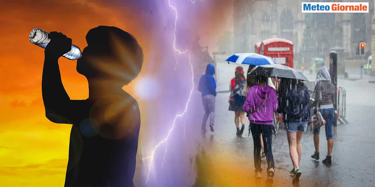 Caldo atroce e temporali violentissimi