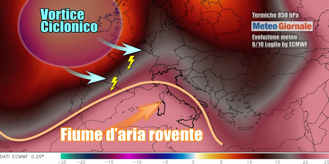 Grande caldo ma potrebbero poi seguire nuovi violenti temporali verso il Nord