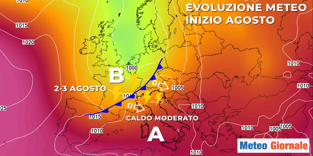Meteo: fine del caldo estremo. Inizio di Agosto perturbazioni? Dove va l’Estate