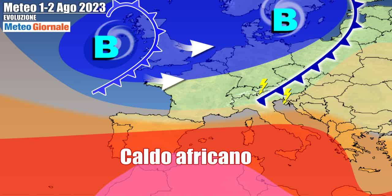 Avvio d'Agosto prima con sole e caldo, poi temporali