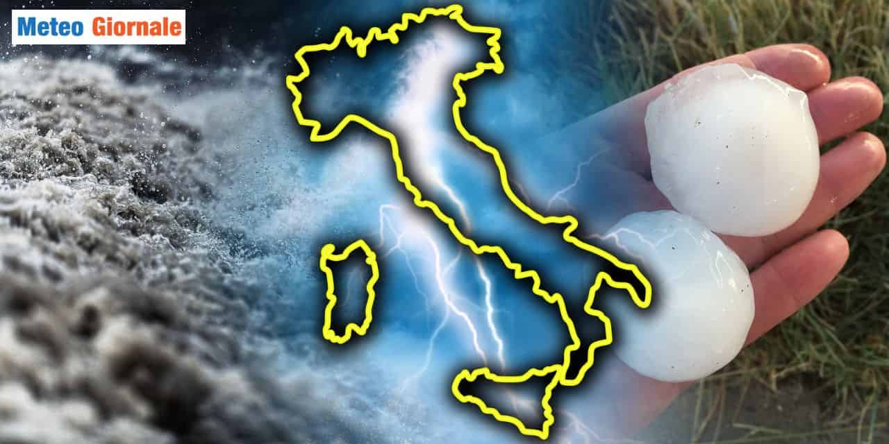 Previsioni meteo per fine Luglio: possibili forti temporali con grandine e bombe d’acqua