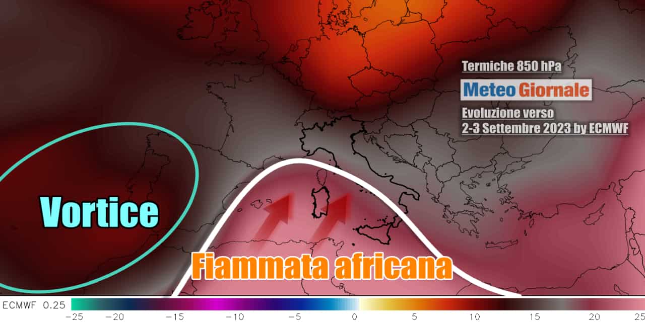 Vortice in posizionamento a ridosso dell'Iberia scatenerà il ritorno del caldo africano