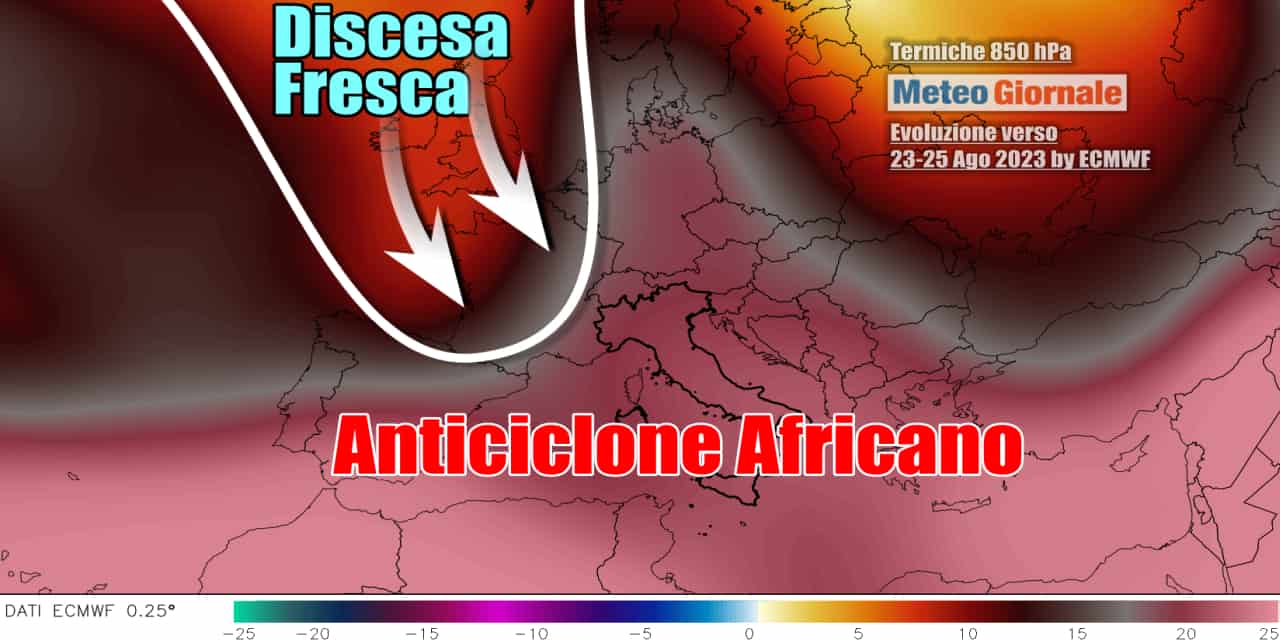 Stop dell'Anticiclone Africano non prima del 25 Agosto