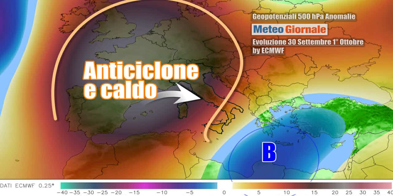 Meteo: caldo anomalo pronto ad esplodere, tendenza sino a inizio Ottobre