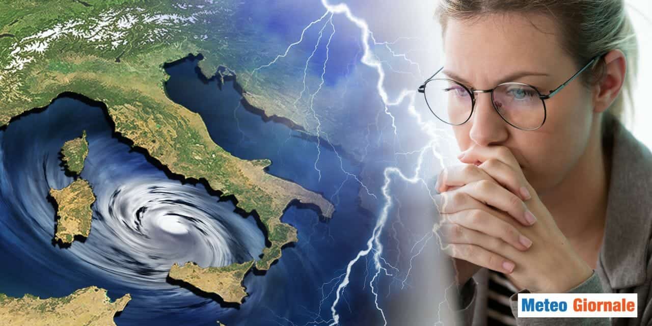 Equinozio d’autunno con MALTEMPO. Nubifragi e temporali verso SUD, crollo delle temperature
