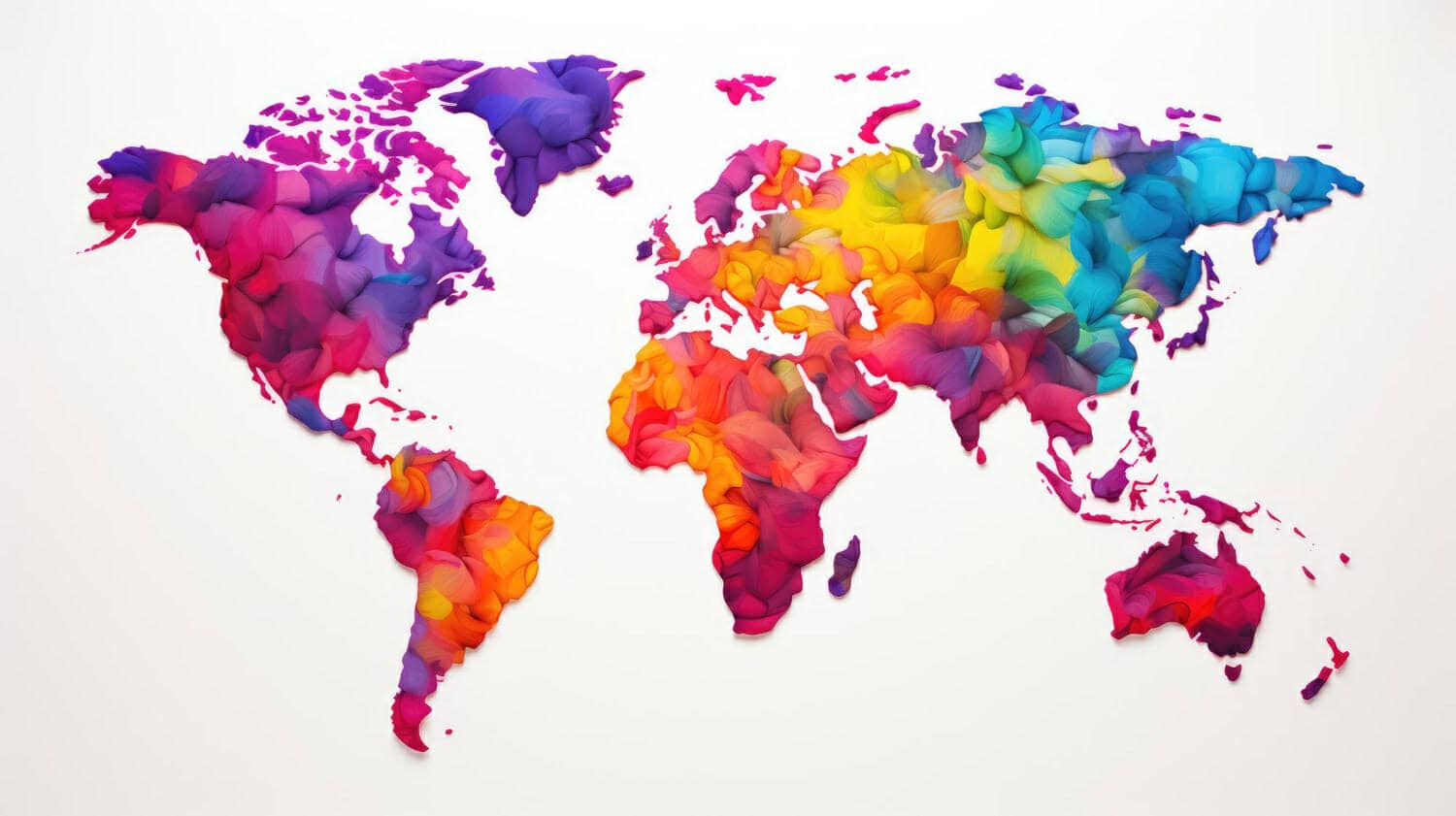 immagine generata dall intelligenza artificiale della mappa del mondo colorata