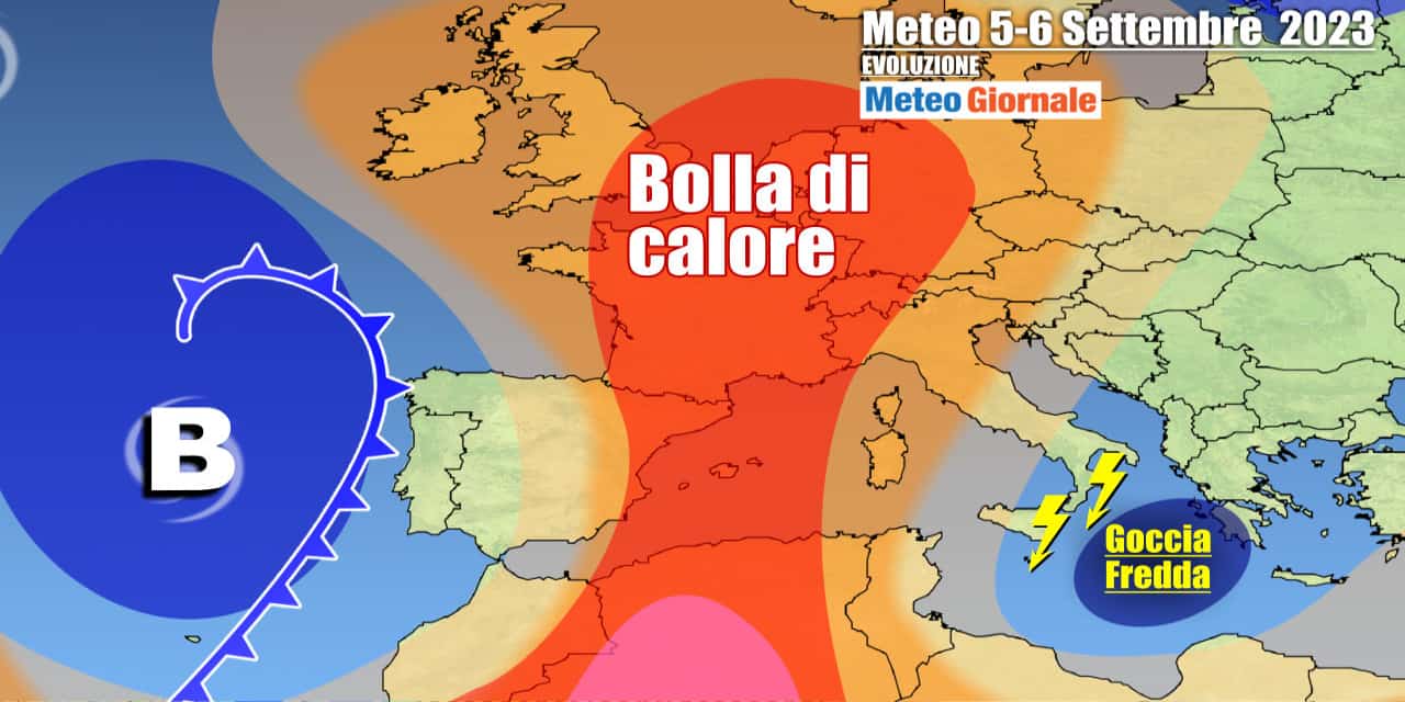 Goccia fredda mediterranea lambirà il Sud Italia
