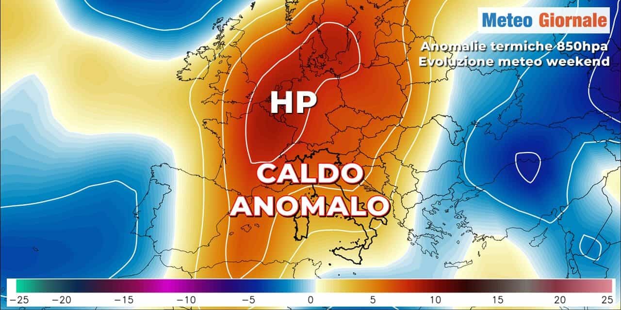 meteo caldo anomalo weekend