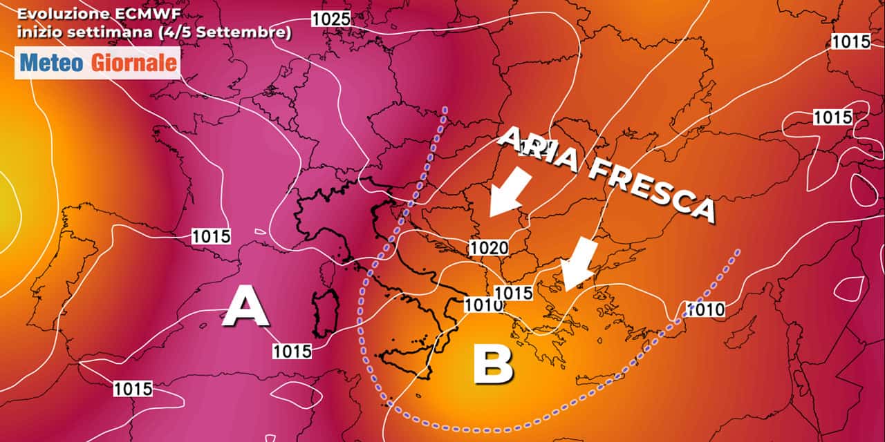meteo prossima settimana goccia fredda