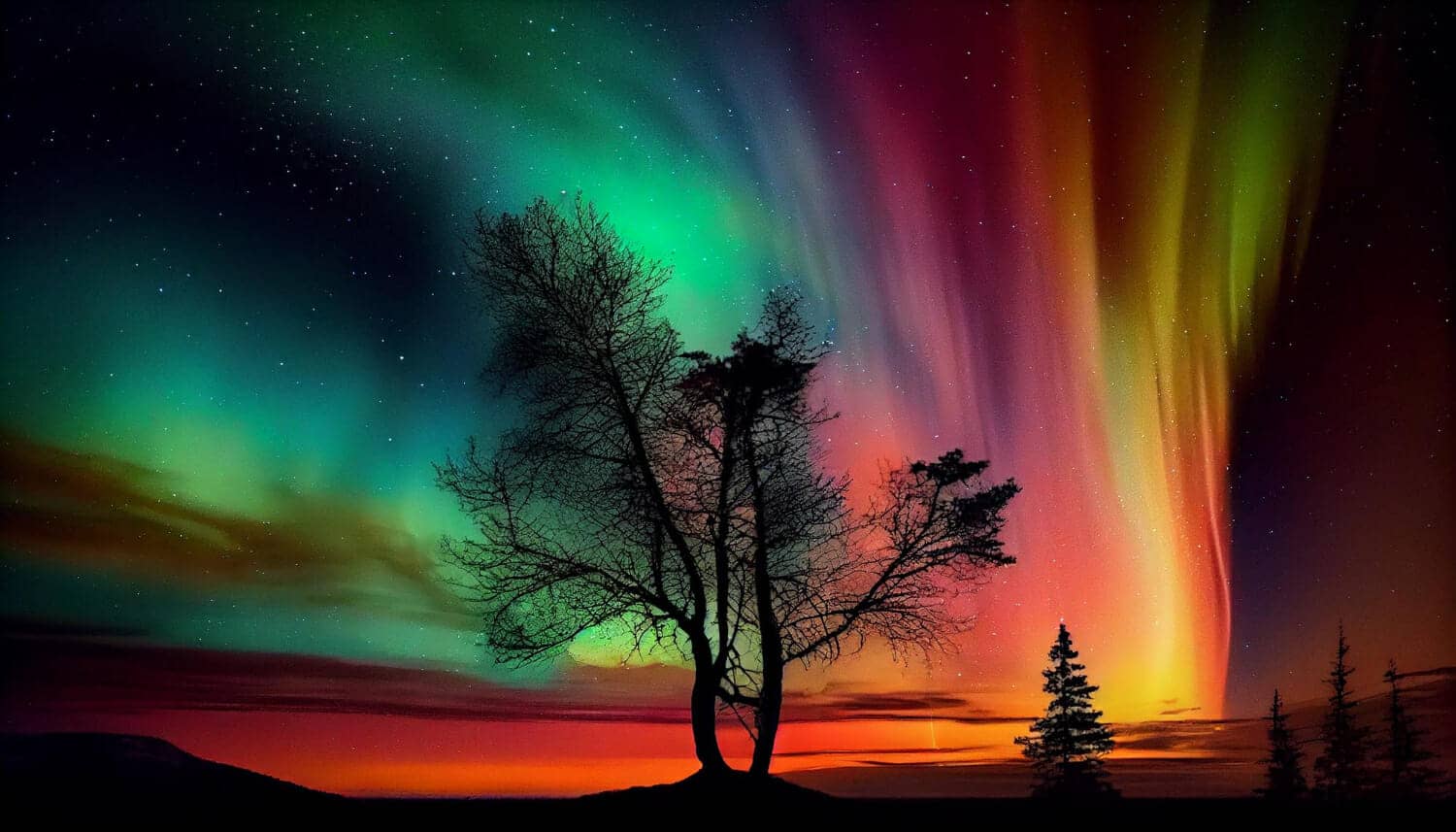 natura illuminata dal vibrante cielo notturno stellato generativo ai