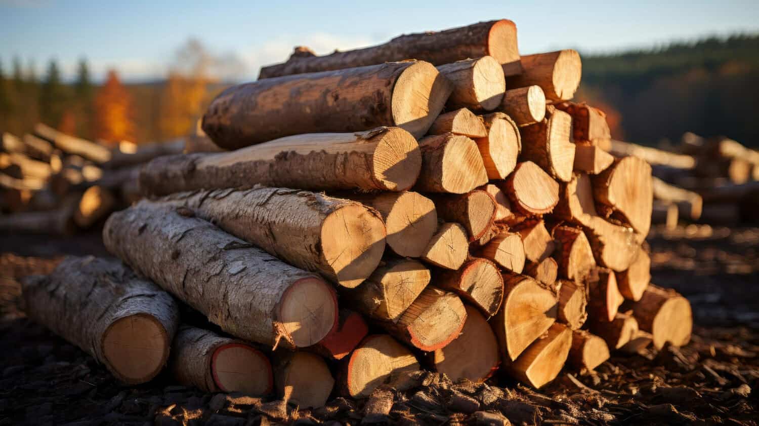 una pila di tronchi di legno struttura in legno ia generativa