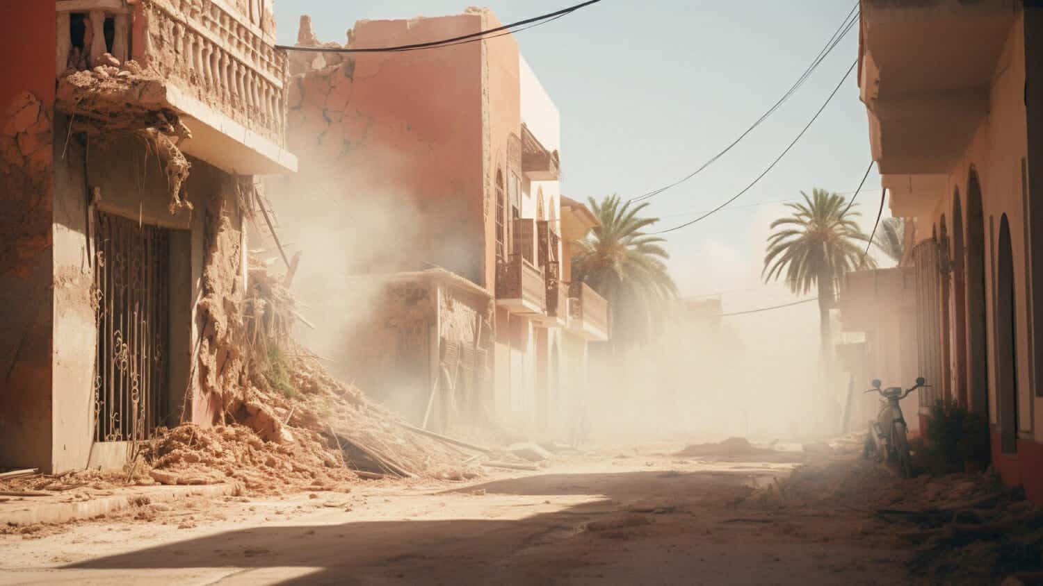 via della citta di marrakech dopo il terremoto 1