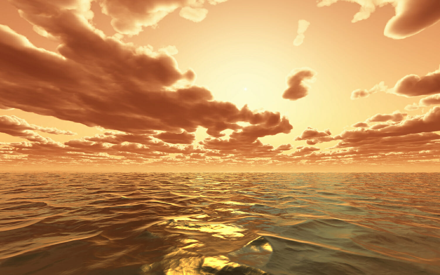 3d tramonto drammatico sull oceano