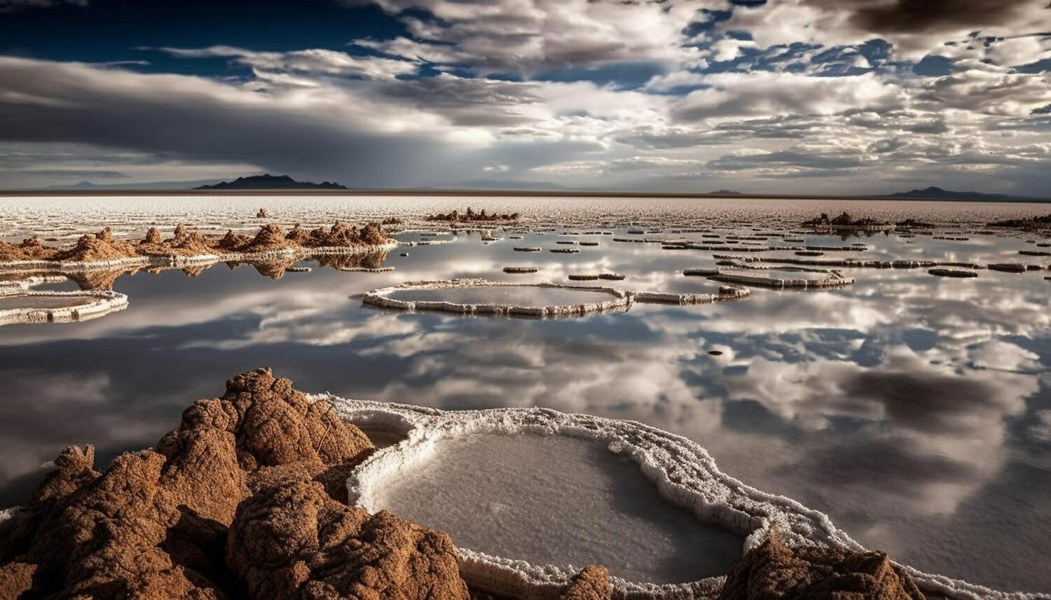 Bonneville Salt Flats in Utah sotto anomala alluvione