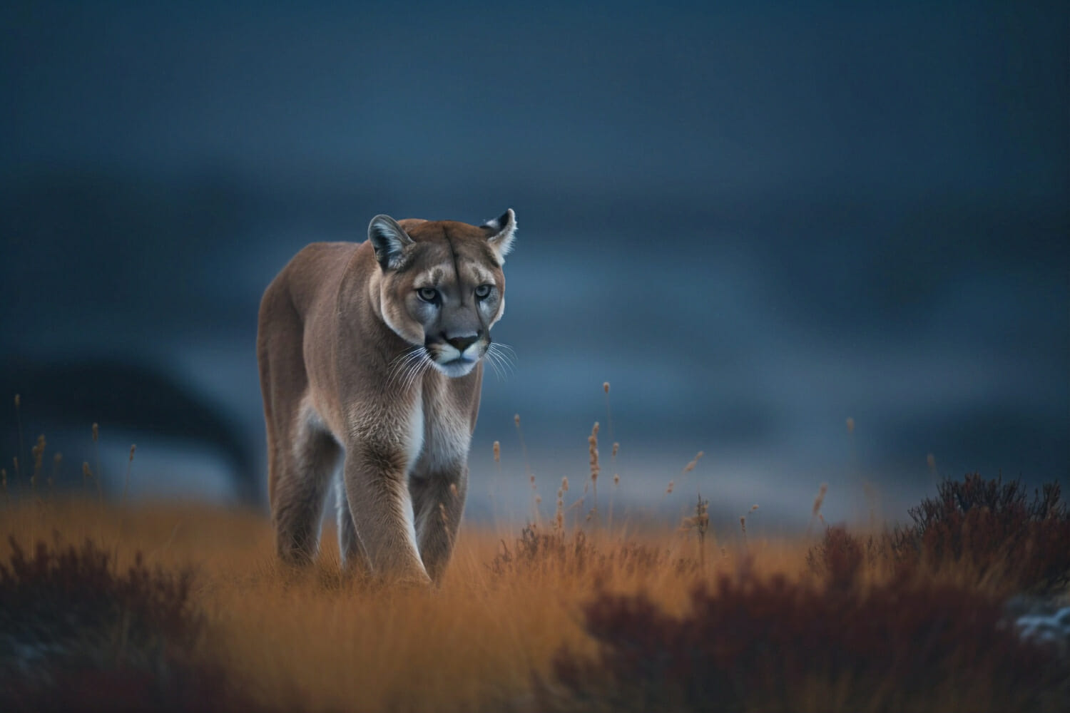 vista del puma selvaggio in natura