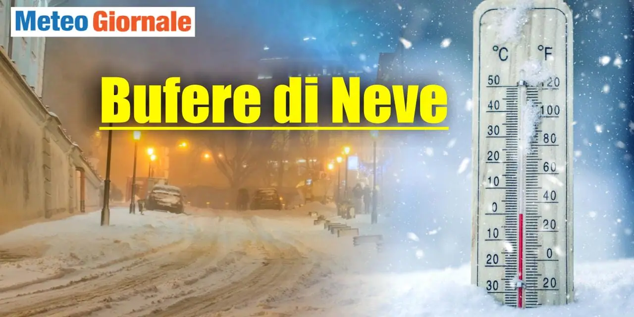 Meteo con grandi tormente di neve e gelo siderale. Tutto è pronto