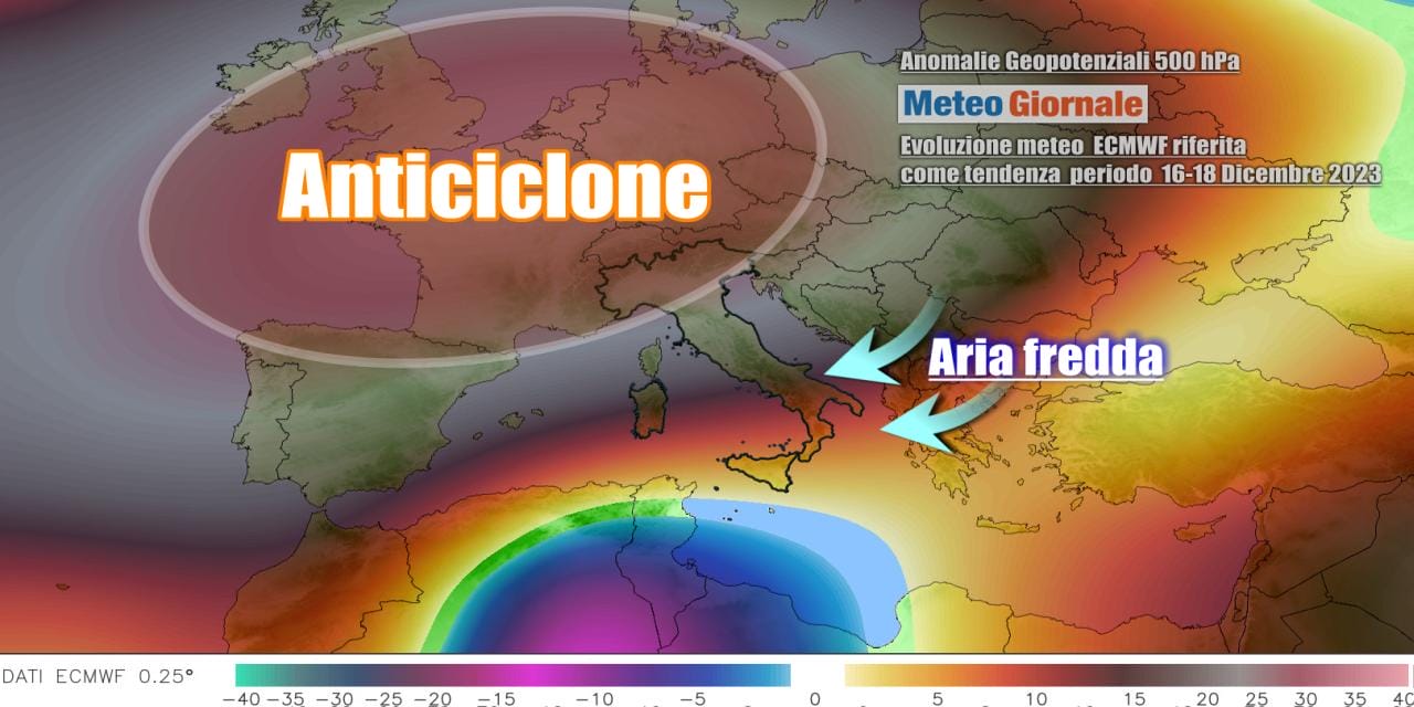 Forte anticiclone in arrivo