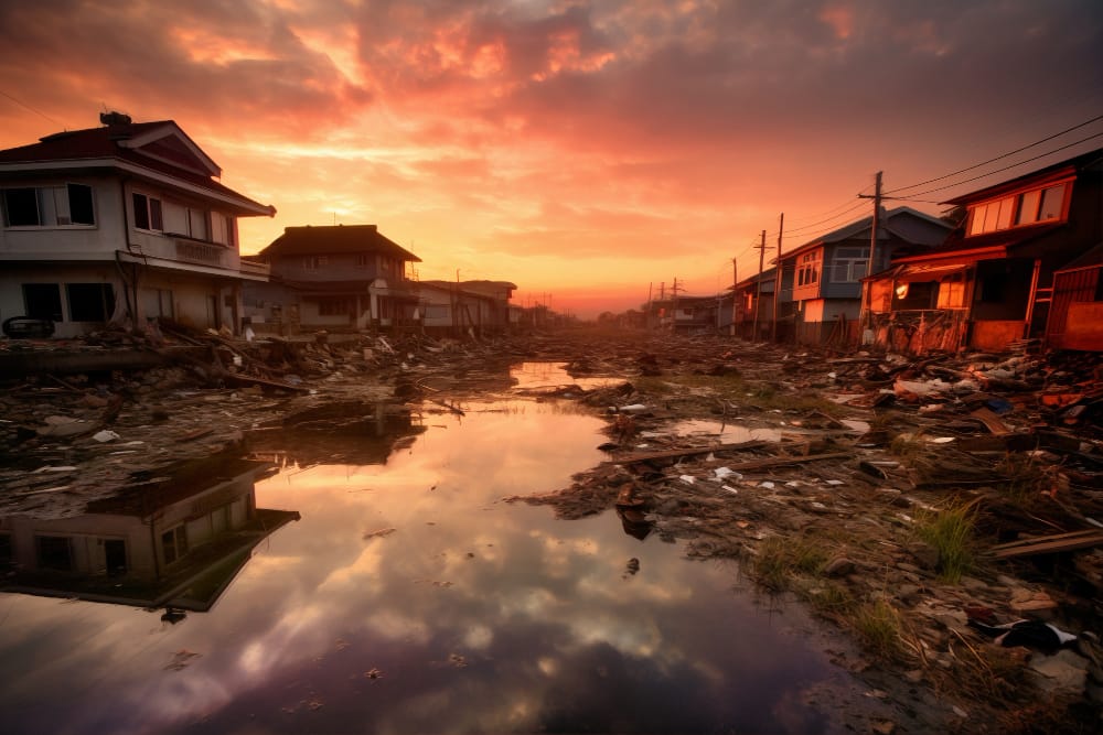 concetto di disastro naturale con alluvione 1