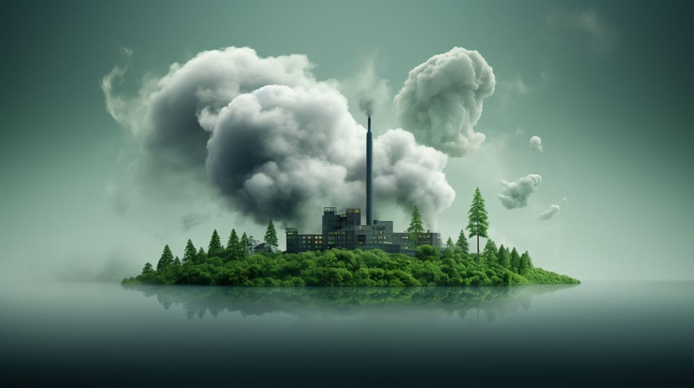 fabbrica che produce inquinamento da co2 2023