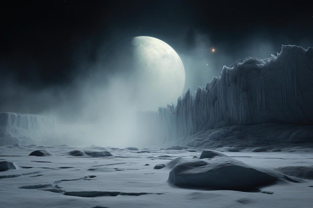 i geyser congelati della luna di saturno di encelado