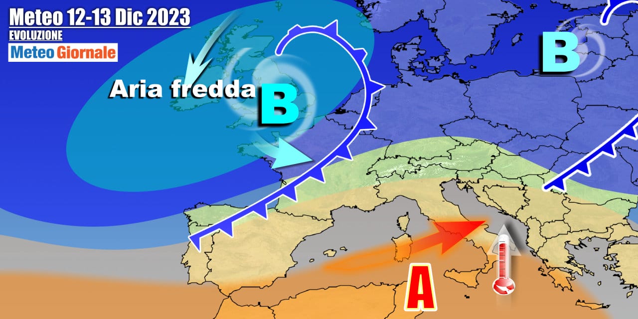 Fronte freddo in arrivo da mercoledì 13 Dicembre